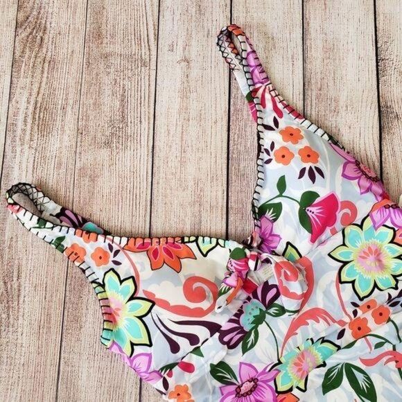 NWT Anne Cole Fleetwood Floral Key-Hole One-Piece Swimsuit - Picture 4 of 9